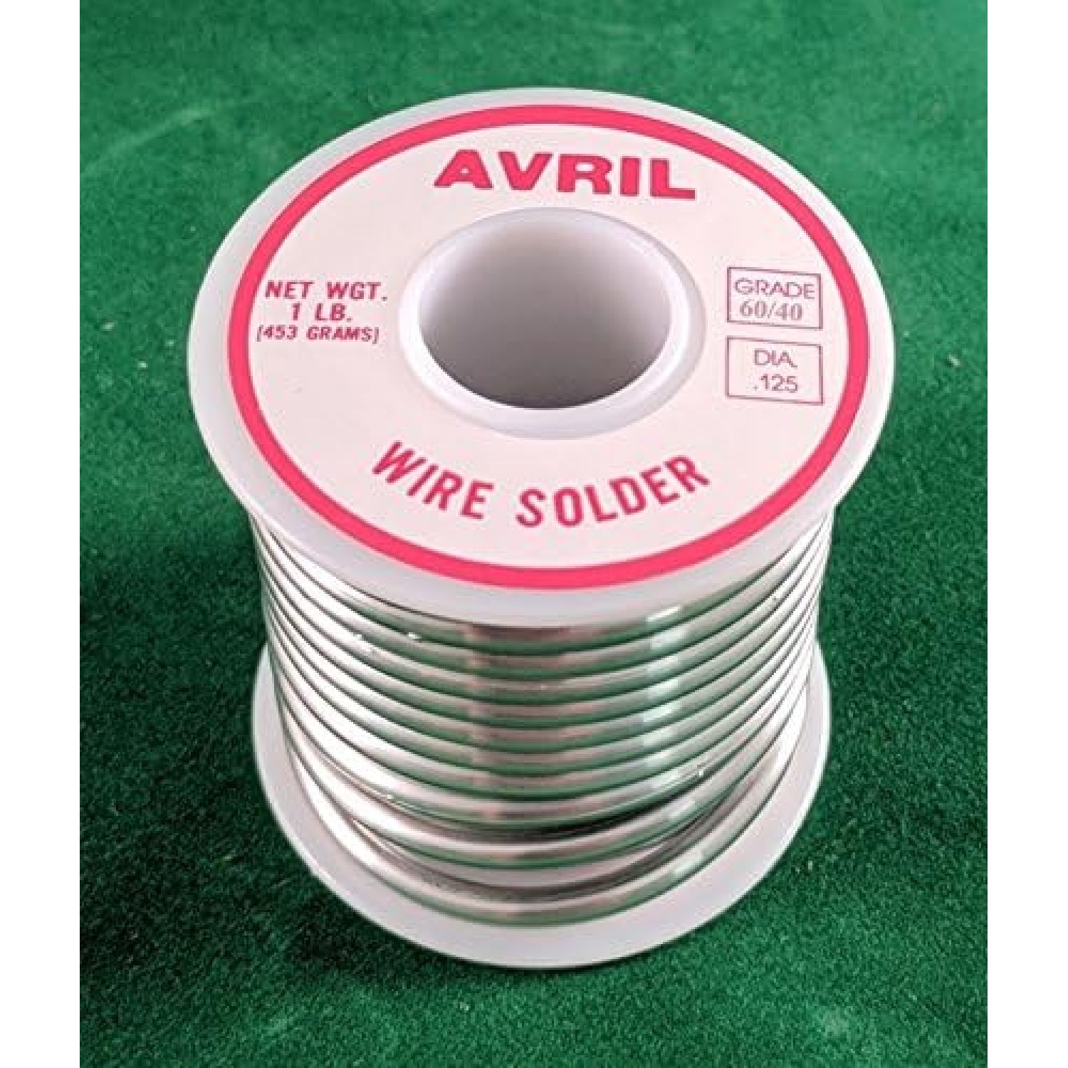 Avril 60/40 Premium Solder for Stained Glass 1 Pound Spool, 1/8 Diameter,  60% tin 40% Lead - Made in USA! 